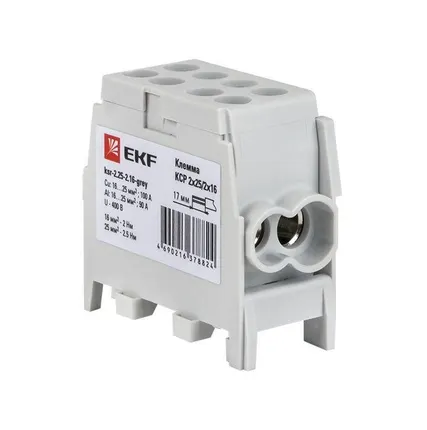 Фото №4 Клемма распределительная КСР с двойным винтом 2х25/2х16 сер. PROxima EKF ksr-2.25-2.16-grey