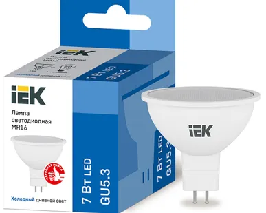 фото IEK Лампа светодиод. 7/6500/GU5.3/MR16 IEK