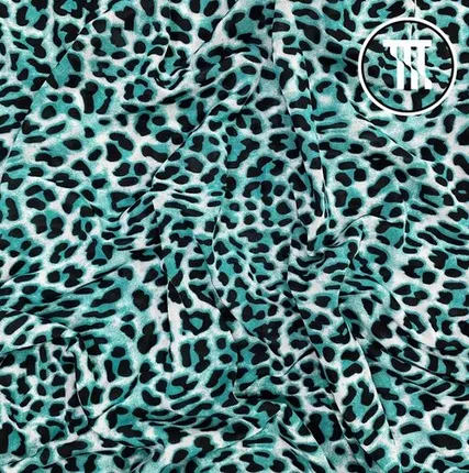Фото №0 Масло принт Леопард, цв. Мятно-бирюзовый