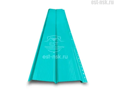 фото Металлический сайдинг Гофрированный Брус Pe 0.45 | RAL 5021 Водная синь