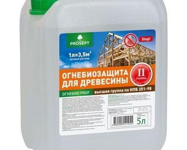 фото Огнебиозащита для дерева PROSEPT ОГНЕБИО PROF-1 группа Бесцветный - 20 л