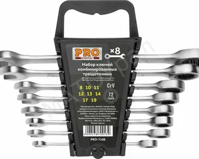 фото Набор ключей комбинированных, 8-19мм трещеточных, 8шт PRO STARTUL (PRO-7108)