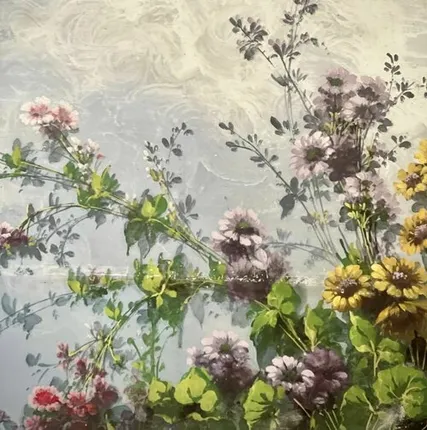 Фото №0 Репродукция фрески 21х28 см Сиреневые цветы