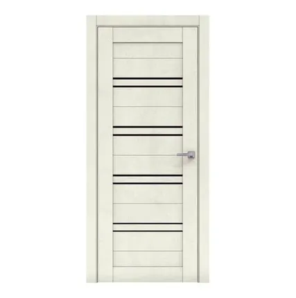 Фото №0 дверь межкомнатная со стеклом бизнес парк crystal 51, крем бетон, 600*2000мм.