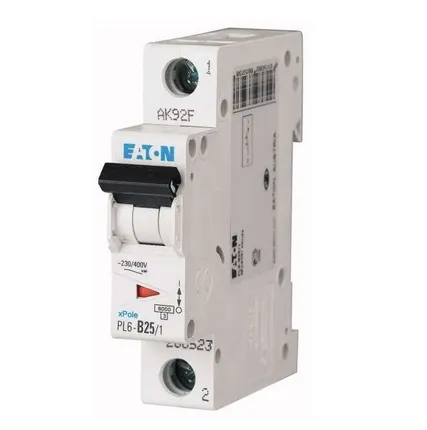 Фото №0 Выключатель автоматический модульный 1п C 25А 6кА PL6-C25/1 EATON 286535