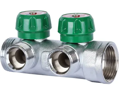 фото Коллектор регулирующий 1", 2 отвода 3/4" ЕК STOUT