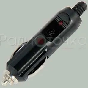 Фото №0 Штекер прикуривателя с предохранителем 15А с индикатором карболит