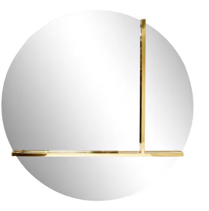 Фото №0 KFG096 Зеркало круглое с металл. вставками золото d80см