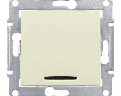 фото Механизм выключателя 1-кл. СП Sedna 10А IP20 (сх. 1а) 250В с син. подсветкой беж. SchE SDN1400147