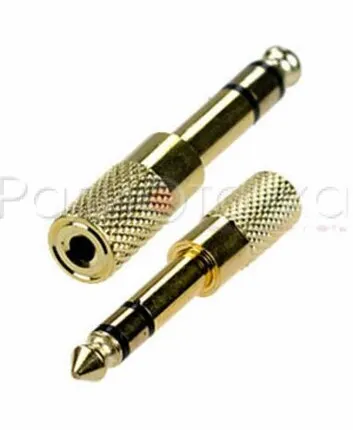 Фото №0 Переходник штекер 6,3мм на гнездо 3,5мм стерео GOLD