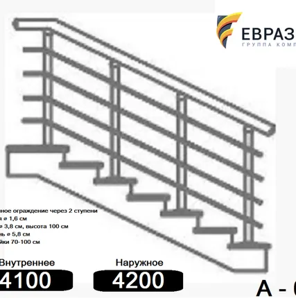 Фото №0 Лестничное ограждение А08