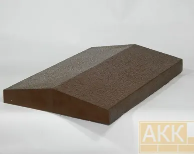 фото Крышка заборная двускатная (оливковый №420) 170х400х50 мм (вес 6,75 кг)