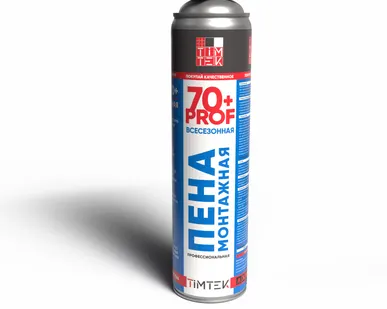 фото Пена монтажная профессиональная TimTek Prof 70+ ВСЕСЕЗОННАЯ 1000мл (12 шт/уп)