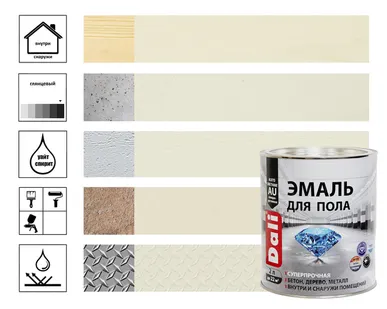 фото Эмаль для пола Dali 2 л, RAL 7032 бежевый