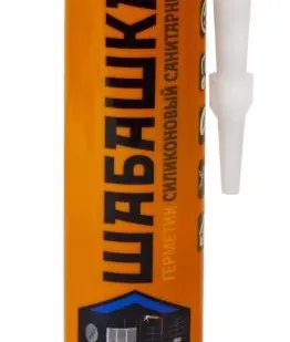 фото Герметик "ШАБАШКА" силиконовый санитарный 280 мл. Белый