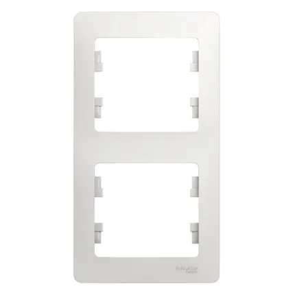 Фото №0 Рамка 2-м Glossa верт. бел. SchE GSL000106