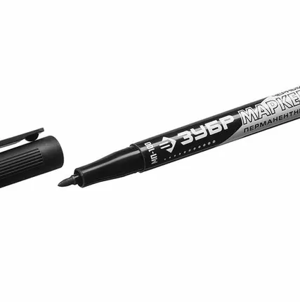 Фото №0 Маркер перманентный черный, заостр наконечник 1мм, ЗУБР