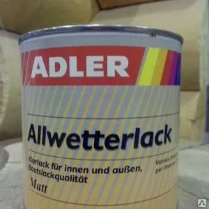 фото ADLER Allwetterlack - бесцветный лак для древесины, 0,75л