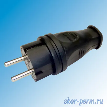 Фото №0 Вилка каучуковая евро прямая 16А 220В