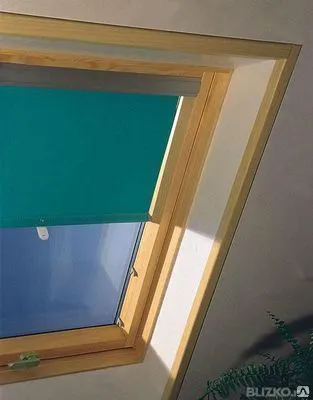 Фото №0 Стандартная штора ARS (цвет бежевый, голубой) 55*98