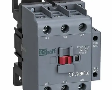 фото Контактор 95А 220В без реле 1НО 1НЗ (КМ-102) 22010DEK