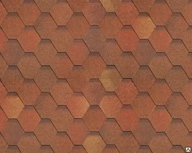 фото Гибкая черепица Shinglas, серия Классик, Кадриль Соната, цвет Красно-коричн