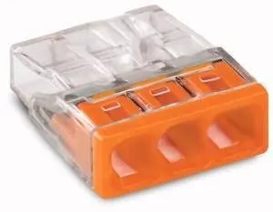 Фото №0 Клемма 3х(0.5-2.5мм) 3-х проводн. для распред. короб. (без п) WAGO 2273-203