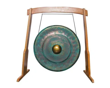 фото Гонг G.W.Akar (Пагода Ява), диаметр 1,15м, глубина 34см, основание 220*52*175см, ручная работа, Индонезия CC-GONG/GWA