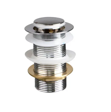 Фото №0 Выпуск для раковины click-clack(донный клапан) TERMA 10104 c маленькой кнопкой Хром латунь 1 1/4"