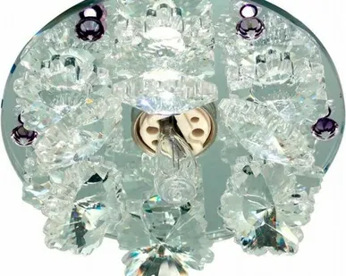 фото Светильник встраиваемый G9 1540 хром/прозрачный/сиреневый Feron