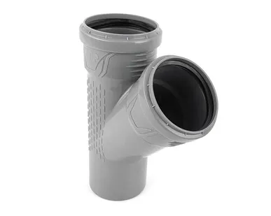 фото Тройник ВК ПП 75/75х45, серый,РТП