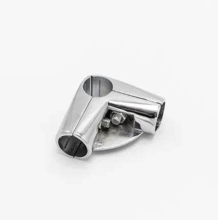 Фото №0 Зажим угловой для труб в 4-х направлениях с 1 полкой d=25мм, хром