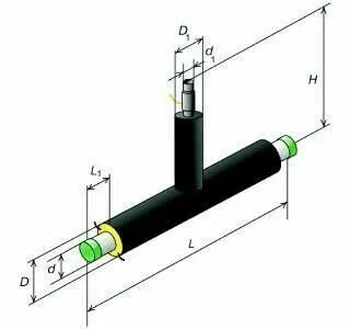Фото №0 Тройник с шаровым краном воздушника ППУ-ПЭ 1420 Тип 1 из оцинкованой трубы