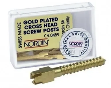 фото Штифты "Дентал" латунные позолоченные (анкерные) конические L2 12шт