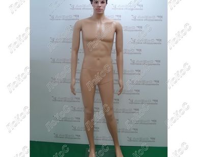 фото Манекен мужской пластиковый 184см, 94-75-95см, парик, волосы короткие, глаза коричневые, ша