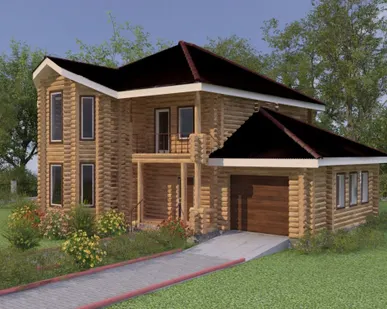 фото Сруб дома 15х16 м двухэтажный