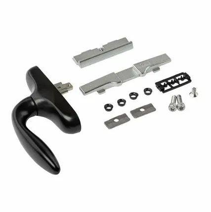 Фото №0 Ручка оконная 1001.00 с блокиратором, черн. RAL9005