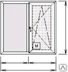 Фото №0 Окно двухстворчатое Rehau / Nord 70 отделка пластик