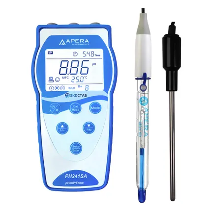 Фото №0 Портативный рН-метр ЭКОСТАБ PH241SA для сильнощелочных растворов с поверкой