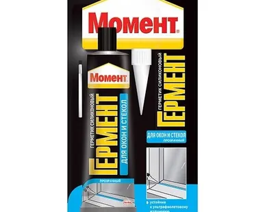 фото Герметик ГЕРМЕНТ для окон и стекол прозрачный 85мл 1374332 / 4600611313498 (Б0003342)