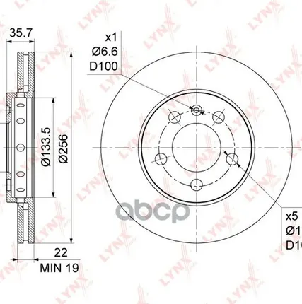 Фото №0 Диск Тормозной | Перед | LYNXauto арт. BN1199