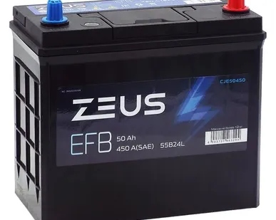фото Аккумулятор ZEUS EFB Asia 55B24L 50 Ач о.п.