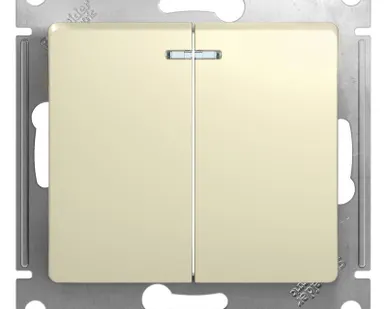 фото Механизм выключателя 2-кл. СП Glossa 10А IP20 (сх. 5а) 10AX с подсветкой беж. SchE GSL000253