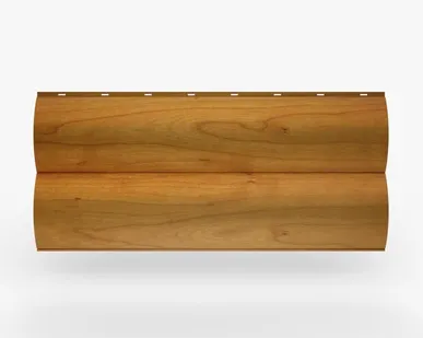 фото Сайдинг Металлический сайдинг «Бревно» покрытие 3D ольха Россия, эконом, 0.4-0.45 мм