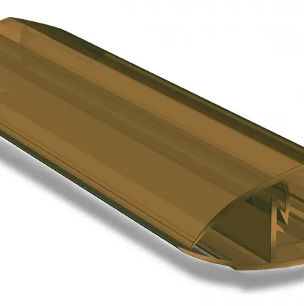 Фото №0 Соединительный профиль из поликарбоната HCP Крышка + База Бронза 6000*6-10 мм