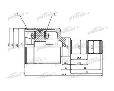 фото Patron ШРУС внутренний лев Focus 2 2,0 МКПП/АКПП до рестайл ор 1486232/1552948 Patron PCV1493