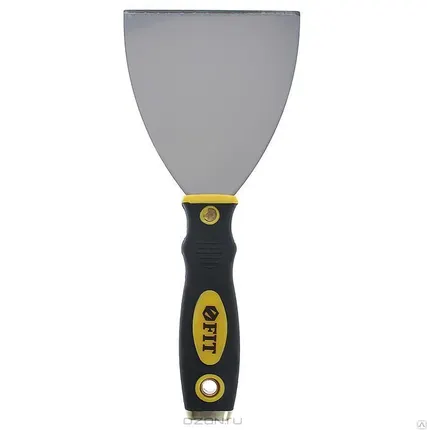 Фото №0 Шпатель, нерж.сталь, прорезиненная ручка 4" (100мм)