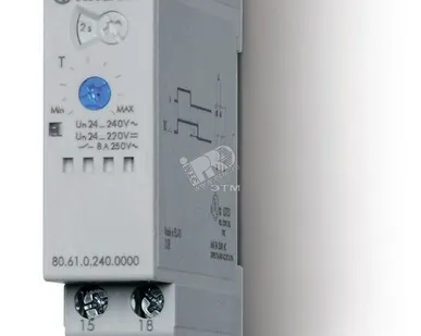 фото Таймер модульный широкий диапазон напряжений 17.5мм 1CO 8A задержка выключе