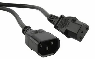 фото Кабель PWC-IEC13-IEC14-1.8-BK питания монитор-компьютер IEC 320 C13 - IEC 320 C14 (3х0.75) 10А прям. вилка 1.8м Hyperline 34896