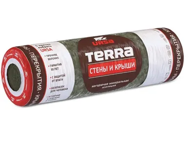 фото Утеплитель URSA Terra 37RN стены и крыши 100х1220х6000мм, 1шт. 7,32м2 (0,732 м3)